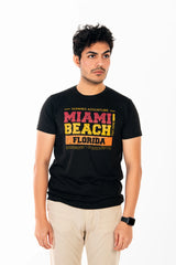 Miami  - Black Casual Tees