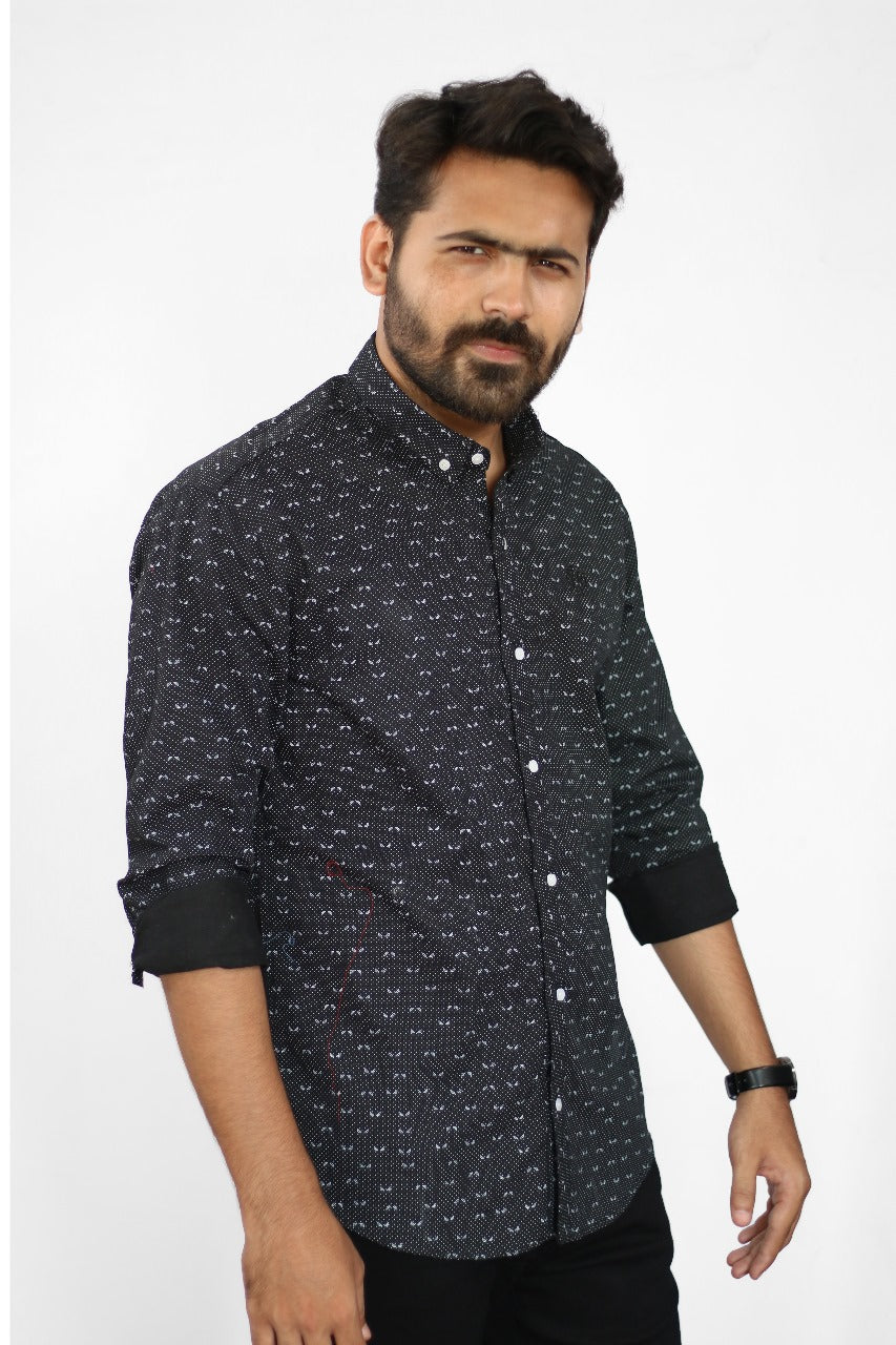 Men's Printed Shirt - Black