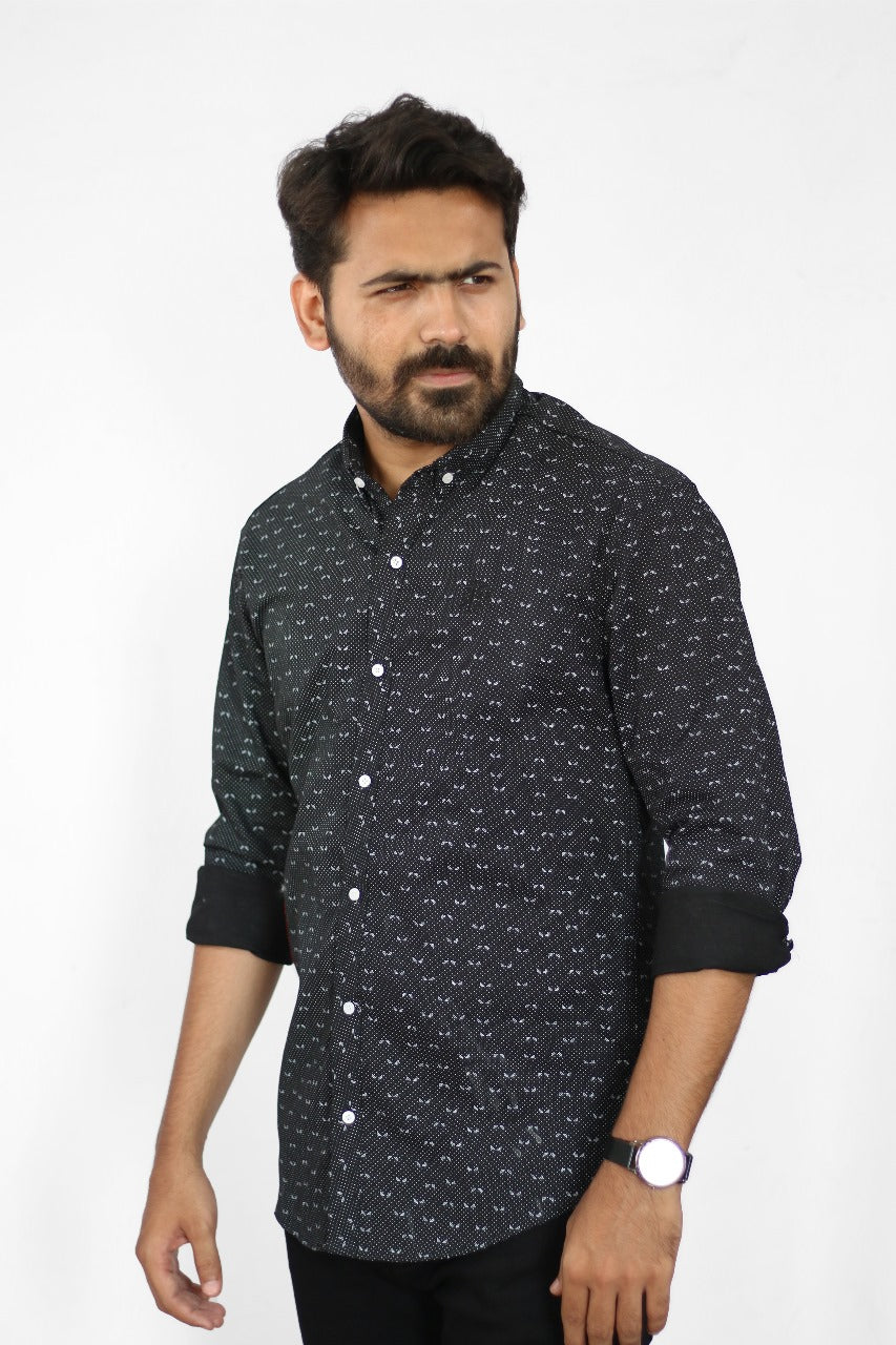 Men's Printed Shirt - Black