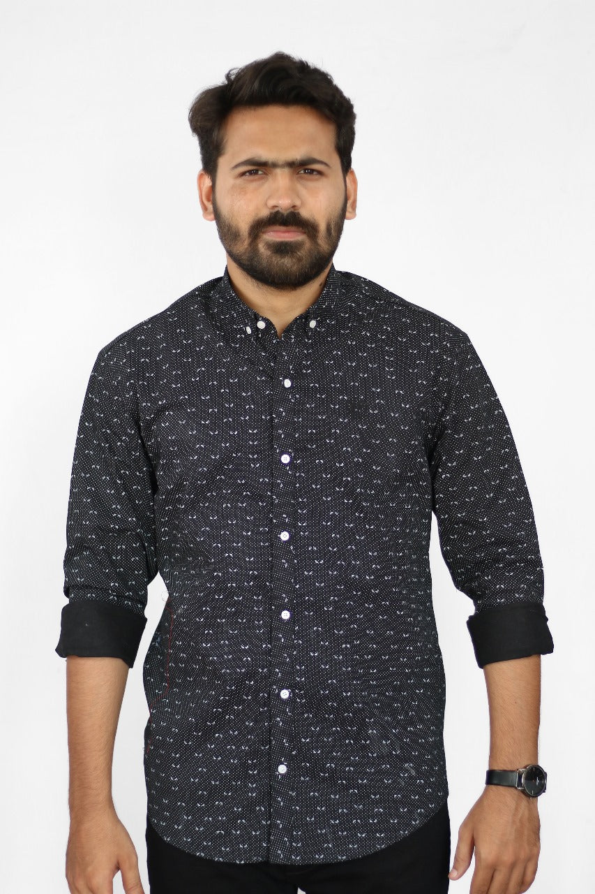 Men's Printed Shirt - Black