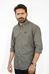 Men's Stripe Shirt - Dark Olive Green