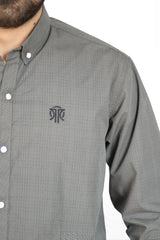 Men's Stripe Shirt - Dark Olive Green