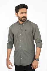 Men's Stripe Shirt - Dark Olive Green