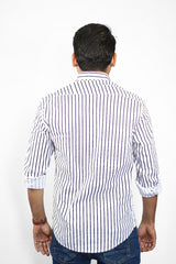 Men's Stripe Shirt - White & Black