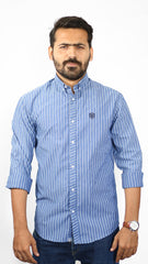 Men's Stripe Shirt -  Blue & White